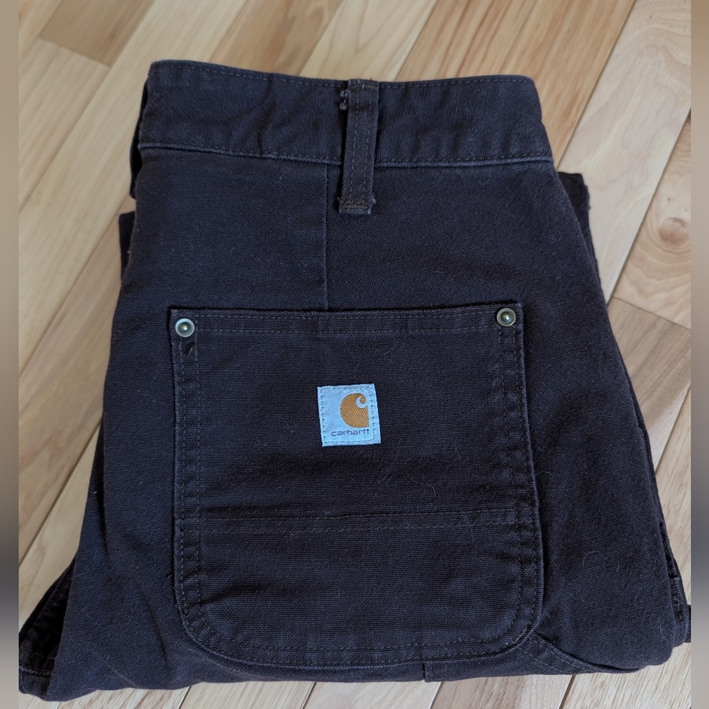 Carhartt Brown Duck Work Pants with Front Pocket
